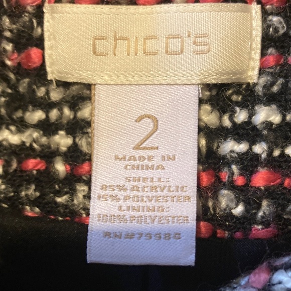 Chico's Black and White Plaid Blazer-SIZE 2 - Picture 2 of 3